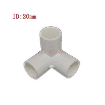 5pcs 20mm de Diâmetro Interno Branco Estéreo Tee Conjunta de PVC Tubulação de Água do Tubo Conector do Adaptador