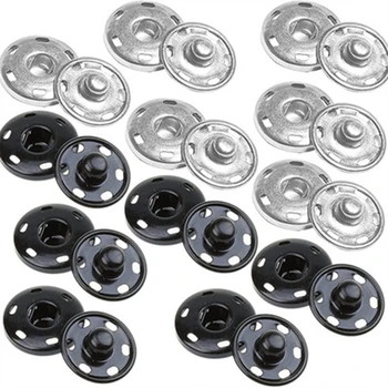 24 Conjuntos de 12 mm Snap Botões de Fecho Kit de costura Removível de Metal Botões Decorativos, Botões de Roupa, Saco de Costura, Artesanato