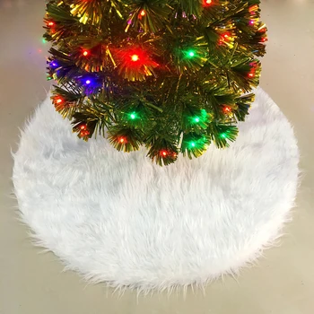 Árvore De Natal Saia De Peles De Árvore De Natal Tapete Branca De Neve Do Luxuoso Tapete De Feliz Natal Decoração Da Árvore De Ornamento De Ano Novo Decoração De Casa