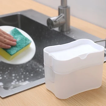 2 em 1 Lavagem Líquido Detergente Prima-Tipo de Sabonete Líquido da Bomba da Caixa Organizador de fontes do Banheiro, utensílios de Cozinha