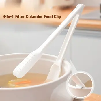 Destacável 3 Em 1 Comida Clipe De Degustação De Colher Filtro Coador De Cozinha Pinças De Cozinha Tong Clip Prendedor