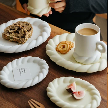 O coreano placa cerâmica do bolo prato de sobremesa de chá prato pequeno prato de sobremesa lanche da placa prato de jantar placas de prato de cerâmica