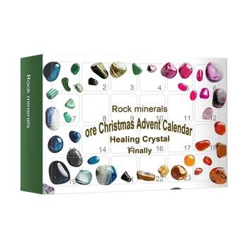 A Cura De Cristal Calendário Do Advento De Natal, Calendário Do Advento 2021 Natal Contagem Regressiva Brinquedos Conjunto Com 24 Pedras De Presente De Natal