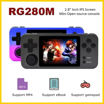 RG280M Mini Retro Consola de jogos Portátil, Clássico, Consolas de jogos de Vídeo de código Aberto Para PS1/GBA/GB/MD Jogador de Jogo
