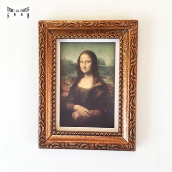 Pintura a óleo, pinturas famosas do mundo Mona Lisa smile Mini Pequeno e Fino Conselho de Correspondência Quadro de Alta Qualidade 2021030513