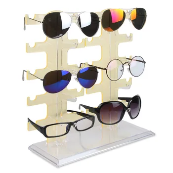 10 Pares de Barra de Óculos de sol do Suporte de exposição do Rack Móvel Plasitc de Óculos Titular Eyeweawr de Armazenamento para Armazenamento de Vidro Organizador