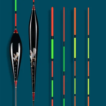 10Pcs/Lot (Vermelho+Verde Grossa Cauda) Flutuadores de Pesca de Carpa Acessórios Aborda Bens Sensíveis Nano Peixe Flutuante Float Crucian