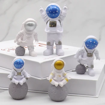 3Pcs Nórdicos Astronauta Estatuetas de Resina Escultura Decoração de Casa Moderna Miniaturas Tabela Ornamentos Cosmonauta Figura Decorativa da Casa