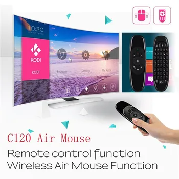 C120 2,4 G Mini Mouse Aéreo Giroscópio Teclado sem Fio com Controle Remoto português Para Smart TV Caixa de Marca de Qualidade Novos E de Alta