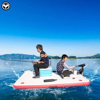 DWF de Pesca de Água Flutuante Plataforma resistente ao Desgaste Inflável Air Deck Gota-ponto Dock + Remos + Mão-bomba para 1-3 Pessoa