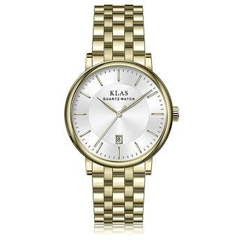 Fácil Klas personalizado homens logotipo relógio de aço inoxidável, pulseira de Negócios, Relógio Marca KLAS