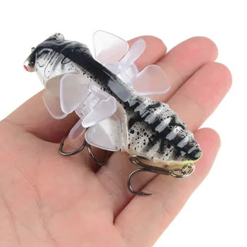 Whopper plopper de 7,5 cm de 15,5 g Flutuante Popper Pesca Isca Artificial Rígido Isca Wobbler Girando a Cauda de Pesca 3D Olhos
