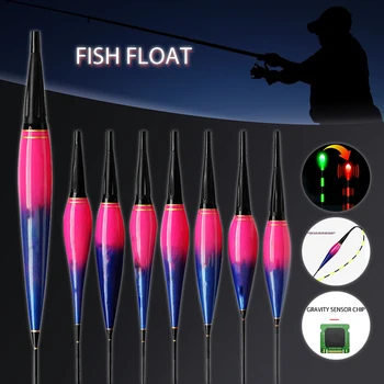 Eletrônico Luminoso Peixe Flutuante Longo Vertical Luminosa Iluminação Noturna Bobbers para a Pesca Exterior