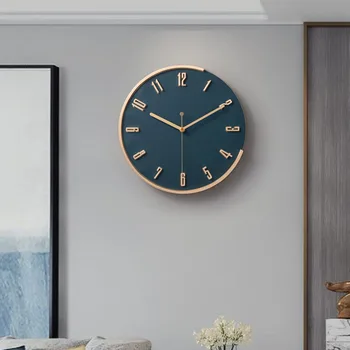 Quarto elegante Relógio de Parede Design Moderno de Luxo Copo Pequeno Relógio de Parede de Metal Office Clássico Horloge Murale de Decoração de Casa de WSW35XP
