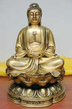 bi003170 CHINÊS estátua de buda de bronze Amitabha