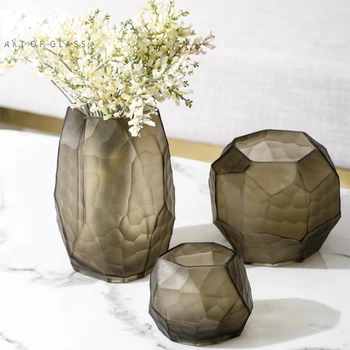 Mão Polido Esculpida Vasos De Vidro Contemporâneo Tabela De Flores, Decoração De Casamento Mobiliário De Design Vasos De Decoração De Casa