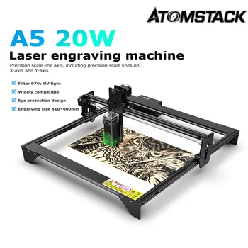 Máquina de gravura ATOMSTACK A5 20W gravação a Laser Máquina de Corte Plug UE 100‑240V Kit