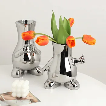 Nordic Cartoon Vaso de Cerâmica de Decoração Sala de Decoração, Artesanato de flores, Vasos de Flores Cachepot de Flores Moderna Vasos Decorativos