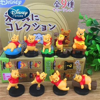 Disney Quente 9Pcs/Set Winnie The Pooh Figura de Ação Bonecas de 3-5CM Brinquedo Urso Pooh Anime Figura de Decoração do Carro Brinquedos de Presente Para as Crianças