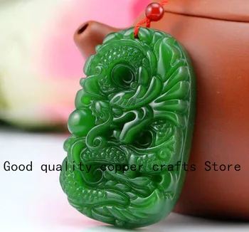verde Chinês Hetian Jade Mão-dragão esculpido Pingente
