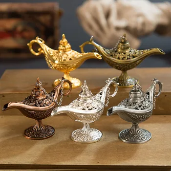 1PC Aladim da Lâmpada Oca Tradicional Fora Conto de Fadas Mágico do Aladdin que Desejam Lâmpada bule de Chá Vintage Retro Decoração Home Acessórios