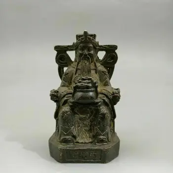 Chinesa Antiga estátua de Bronze do Deus da Riqueza da Estátua de Cobre Velho