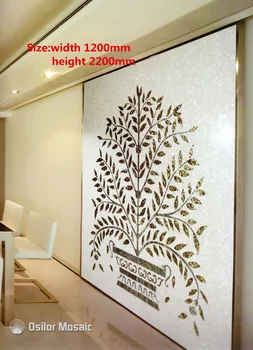 Feito a mão personalizada de arte do mosaico de madrepérola telha de mosaico de arte murais para a casa decoração de interiores padrão de árvore