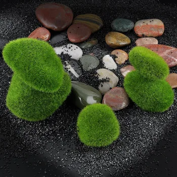 Micro paisagem de fadas jardim em miniatura decoração enfeite artificial, falso moss gramado Mossy pedra do modelo de Brinquedos de DIY acessórios