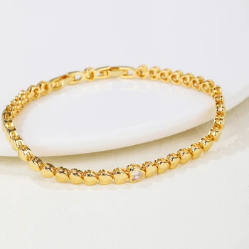 Moda 14K Ouro Chapeada pulseira de 2023 Coração em forma de bracelete da jóia das Mulheres de acessórios de festa por atacado/entrega