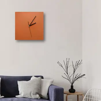 Nórdicos, relógio de parede, relógio mudo criativo de moda decorativo relógio sala de estar moderno e minimalista quadrado de parede relógio de parede laranja assistir
