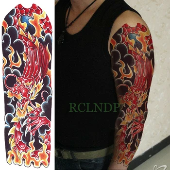 Impermeável da Etiqueta Temporária Tatuagem de dragão braço completo falso tatto flash tatoo sleeve tamanho grande para homens mulheres senhora