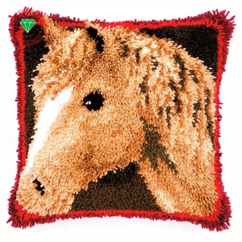 Imagem do Cavalo de Tapetes Trava do gancho kits diy fronha bordado Imagens Bordado Bordados Tapete bordado a Decoração Home