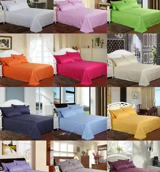 BD125 plana de folha de folha de cama de hotel home pur cor cetim weave 100% algodão grosso de têxteis lar
