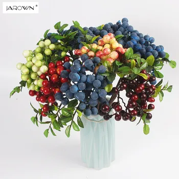 JAROWN Artificial, Fruto de Baga Plantas de vaso Falso Flores Artificiais Deixa Para o Casamento, Casa, Decoração de Mesa de Acessórios