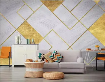 Baçal papéis de parede 3D de decoração de casa de papel de parede Personalizado Nórdicos minimalista personalidade retro geométrica de ouro de TV na parede do fundo tapet