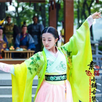 TV Play Princesa Lan Ling Mesmo Design Hanfu Traje Verde Estética do Bordado Traje para as Mulheres Fotografia Roupas