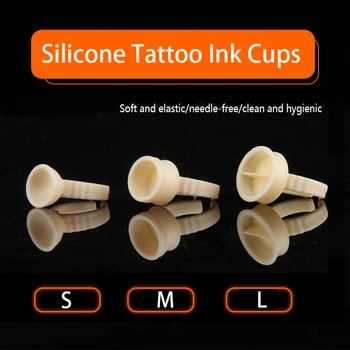 Descartáveis em Silicone Macio Tinta de Tatuagem Cup Maquiagem Permanente Anel Divisor de Pigmentos da Tatuagem Titular Anel para Falso Cílios Extensão