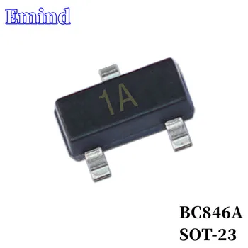 100/200/300Pcs BC846A Transistor SMD Pegada SOT-23 Serigrafia 1A Tipo NPN 65V/200mA Bipolar Amplificador de Transistor