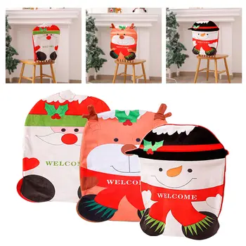 Decorativos de Natal, Capa de Cadeira Papai Noel Decoração Capa Vívida Imagem do Boneco de neve de Camurça Elk X-Mas para a Cozinha Casa de Festa