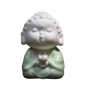 Criativo Cerâmica Estátua De Buda Vairocana A Decoração Do Carro Pequeno Personagem Bonito Artesanato Perfume Do Carro Ornamento