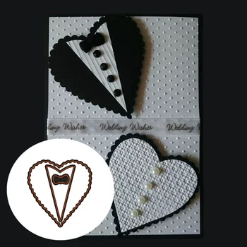 Coração gravata-borboleta de aço Carbono de Corte Morre Estêncil de Artesanato para DIY Criativo Scrapbook Corte Selos Morre em Relevo de 75,3*79mm