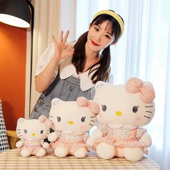 Sanrio 22/32/42cm Hello Kitty Brinquedos de Pelúcia Anime Bonito Periféricos Filme KT Gato Bonecos de Pelúcia Macia da Hello Kitty de Presente de Natal Para Criança