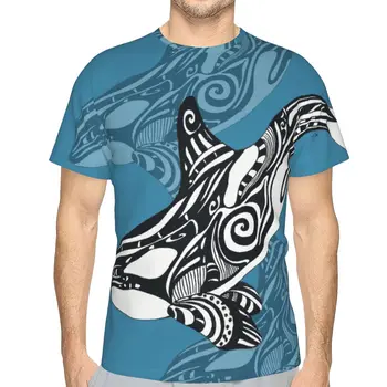 Baleia Tatuagem Tribal Pacífico De Poliéster Especial TShirt Blackfish Espécies Marinhas A Relação Do Homem Com A Natureza Fino T-Shirt