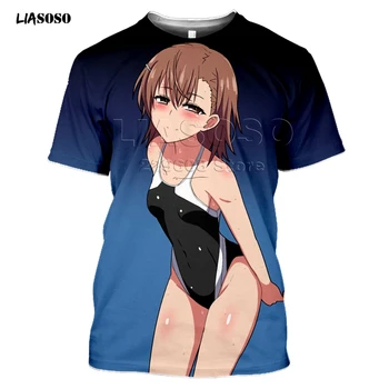 LIASOSO Estilo de Verão T-Shirt Homens Mulheres T-shirt de Impressão 3D Jogo de Anime de Uma Certa Scientific Railgun T Harajuku T-Shirt de Roupas
