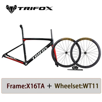 TRIFOX Bicicleta de Carbono Quadro de Bicicleta de Estrada X16TA ＋Rodado WT11/cadre de vélo de rota pt fibra de carbono X16TA +, jeu de roues WT11