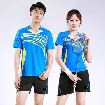 Mens Roupas De Tênis Adulto De Badminton Camisa Mulheres Tabela De Camisas De Execução Do Exercício T-Shirts Sportswear