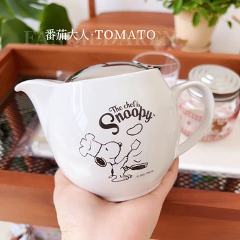 350Ml Japonês Snoopy Cartoon Criativa Grande Capacidade de Impressão de Cerâmica Bule de chá com Filtro Kawaii Anime Brinquedo para as Meninas Presentes