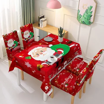 Toalha de mesa natalina de Cozinha, Mesa de Jantar Decorações de Impressão 3D em Casa Retangular Partido Cadeira Tabela de Cobre Enfeites de Natal