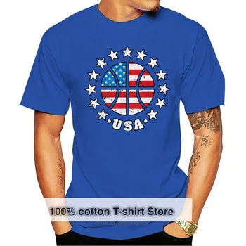 Preto americana de Basquete Bandeira de 4 De julho, Dia da Independência do Presente T-Shirt de Algodão 100% Puro Algodão T-Shirt
