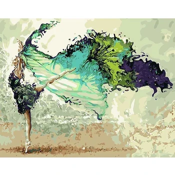 Resumo Ballet Menina Pintura a Óleo sobre Tela de Pôsteres e Impressões de Dança Bailarina Arte de Parede Cuadros Imagem para Decoração de Sala de estar